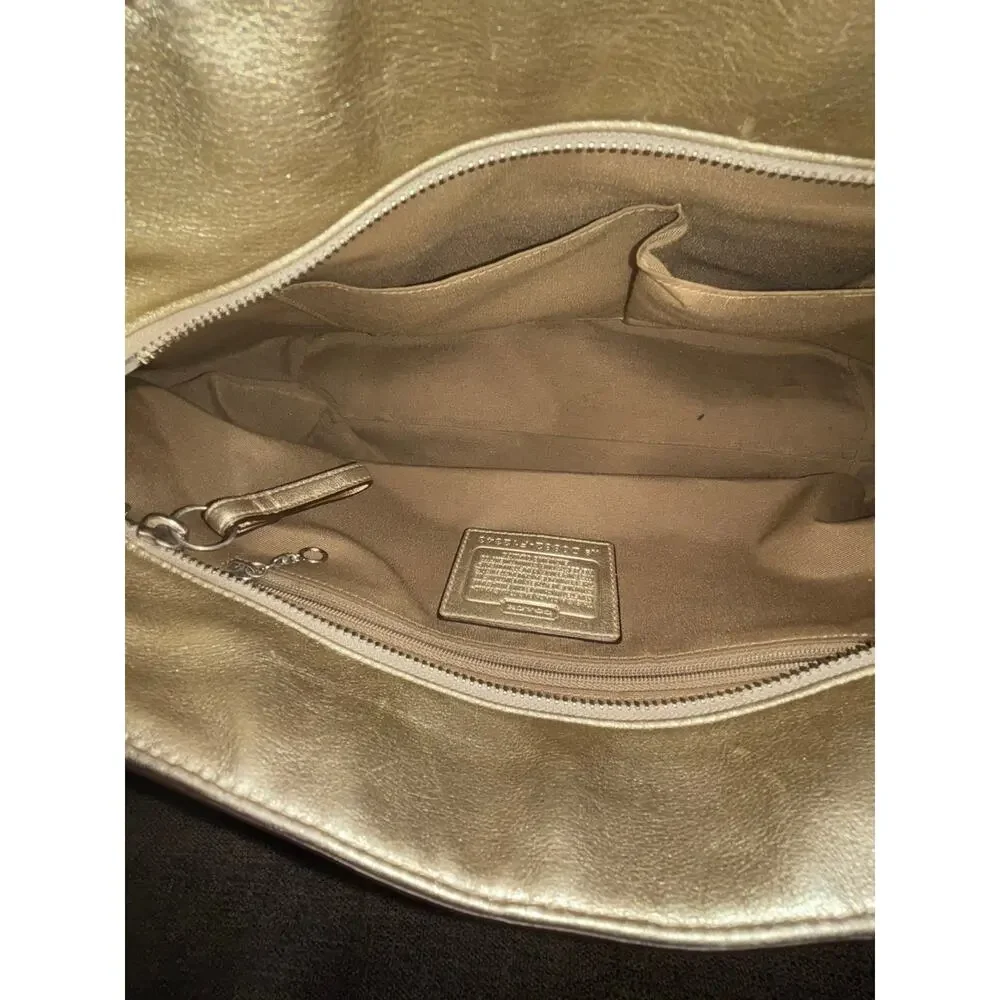 Coach Gallery Leather Purse Hand Bag Gold Accents Contemporary Preppy Classic